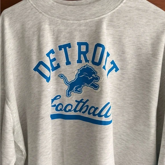 NFL Detroit Lions Women's Oatmeal Heather Crew Neck - XXL - Picture 7 of 9